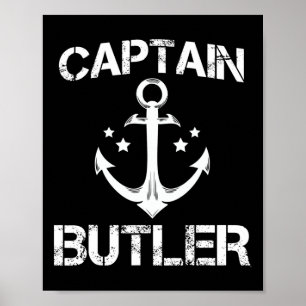 Captain Butler Funny Birthday Personalized Surname Poster
