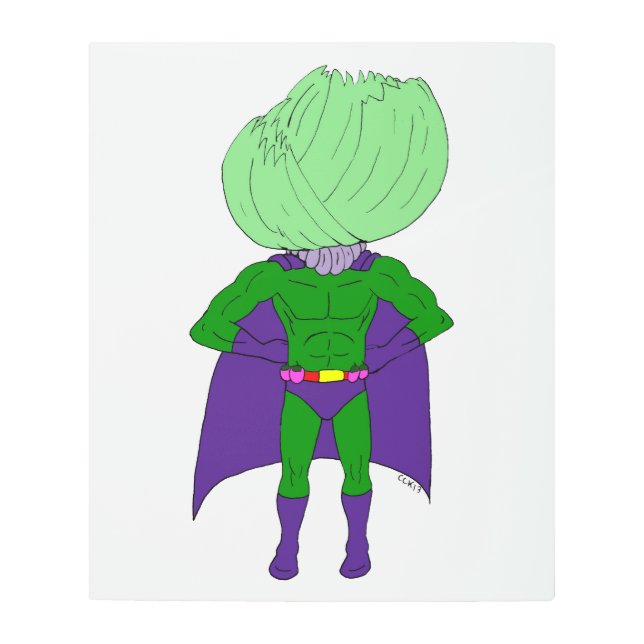 Captain Cabbage  Metal Print (Front)
