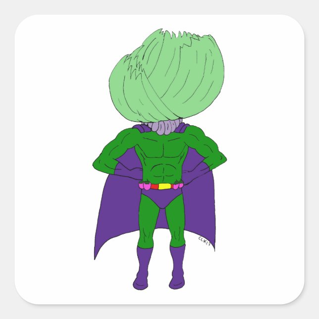 Captain Cabbage    Square Sticker (Front)