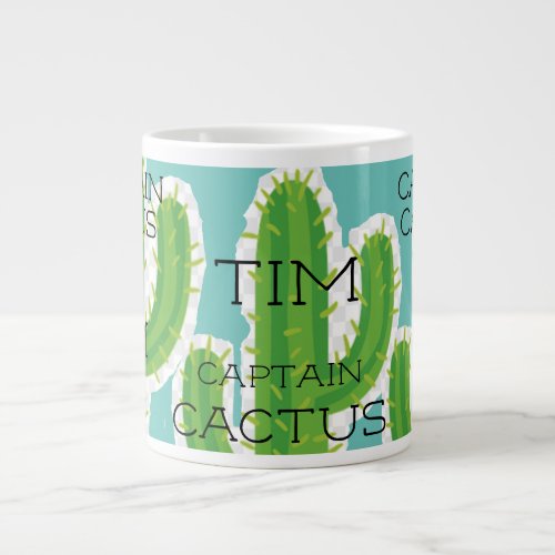 Captain Cactus Special Design Jumbo Giant Coffee Mug
