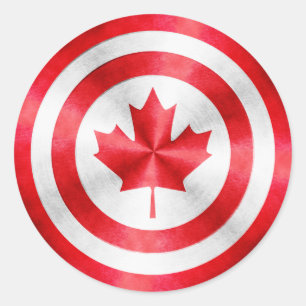 Captain Canada Hero Shield Classic Round Sticker