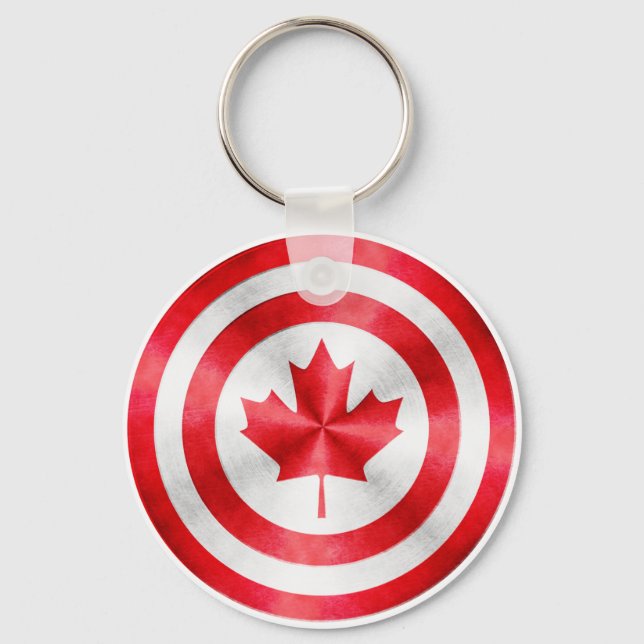 Captain Canada Hero Shield Keychain (Front)