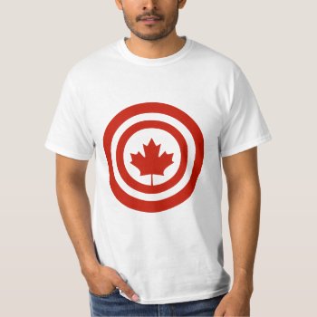 Captain Canada Superhero Shield Parody T-shirt by spacecloud9 at Zazzle