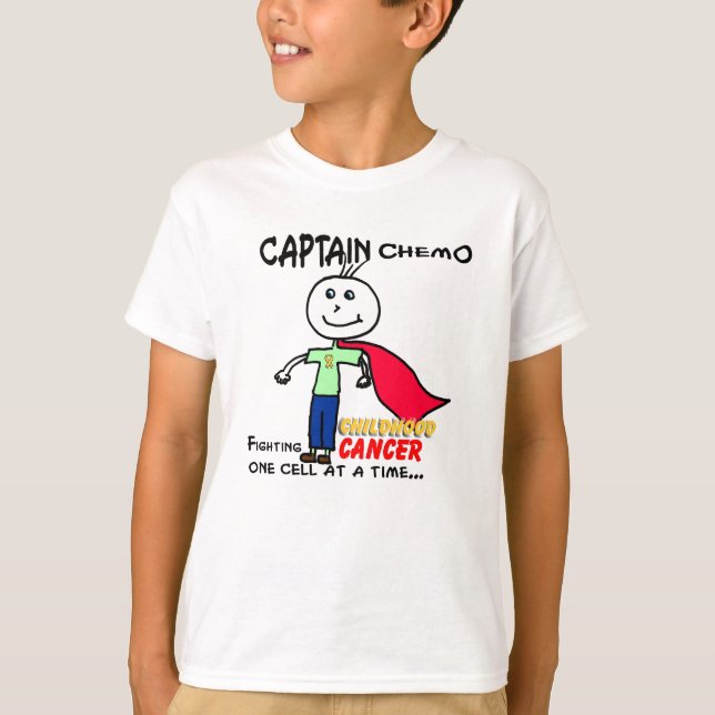 Captain Chemo Childhood Cancer Support T-Shirt (Front)