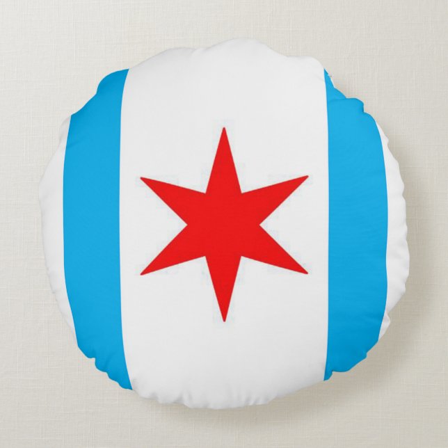 Captain Chicago Snuggle Shield Round Pillow (Back)