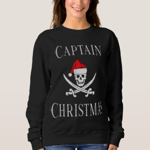 Captain Christmas Holiday Pirate Skull Santa Hat B Sweatshirt