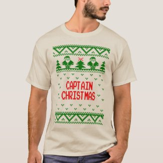 Captain Christmas Holiday Ugly Sweater T Shirt