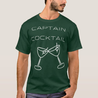 Captain Cocktail Typography White Design T-Shirt