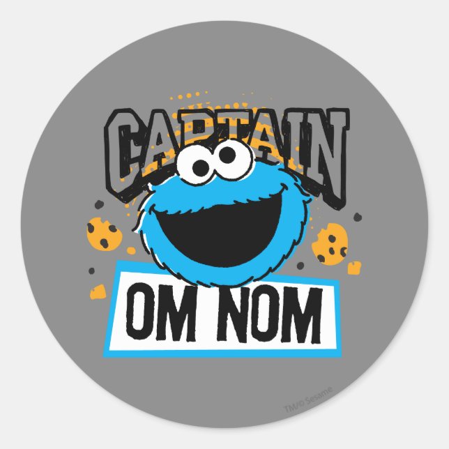 Captain Cookie Monster Classic Round Sticker (Front)