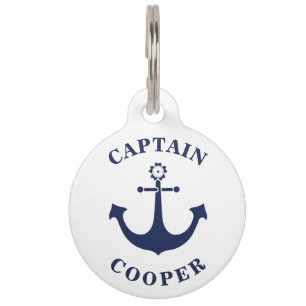 Captain Cooper nautical Pet ID Tag