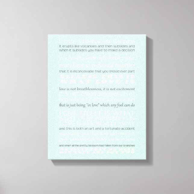 "Captain Corelli's Mandolin" Quote Canvas Print (Front)
