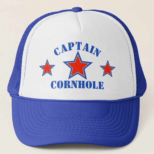 Captain Cornhole All-star  Trucker Hat (Front)