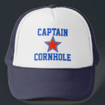 Captain Cornhole Trucker Hat<br><div class="desc">Let everyone know you are captain of the game with the Captain Corn hole trucker hat.</div>