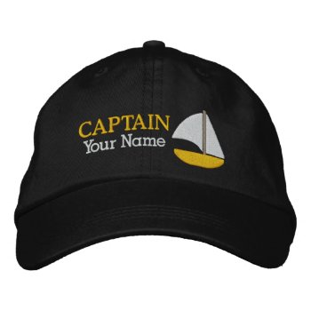 Captain - Customizable Embroidered Baseball Cap by Ricaso_Graphics at Zazzle