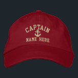 Captain - customizable embroidered baseball cap<br><div class="desc">Embroidered Captain customizable cap .. ideal for sailors .. personalize this captain and anchor cap with your own custom text for FREE .. from Ricaso</div>