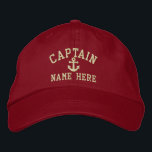 Captain - customizable embroidered baseball cap<br><div class="desc">Embroidered Captain customizable cap .. ideal for sailors .. personalize this captain and anchor cap with your own custom text for FREE .. from Ricaso</div>