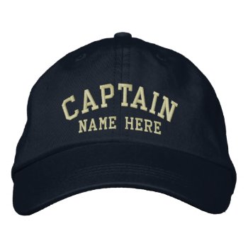 Captain - Customizable Embroidered Baseball Hat by Ricaso_Graphics at Zazzle