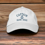 Captain - customizable embroidered baseball hat<br><div class="desc">Embroidered Captain customizable cap .. ideal for sailors .. personalize this captain and anchor cap with your own custom text for FREE .. from Ricaso</div>