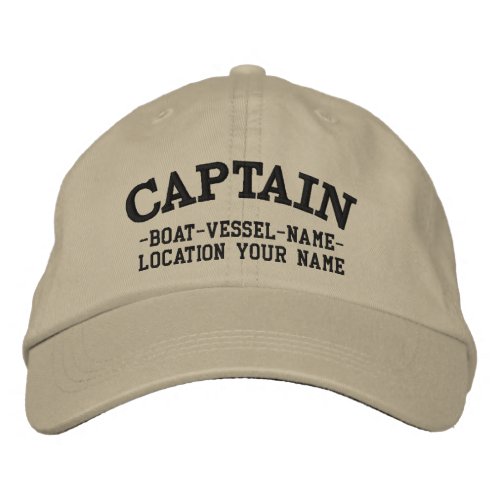 CAPTAIN customizable Your Boat Your Name Embroidered Baseball Cap