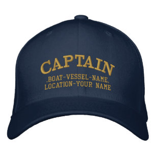 CAPTAIN customizable Your Boat Your Name Embroidered Baseball Cap