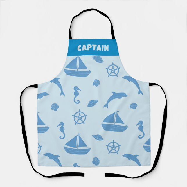 "CAPTAIN" Customized Nautical Apron  (Front)