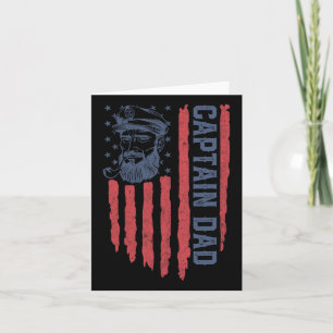 Captain Dad American Flag Funny Pontoon Boating 4t Card
