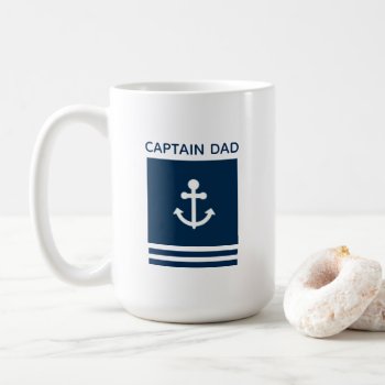 Captain Dad Anchor Coffee Mug by BeachBeginnings at Zazzle