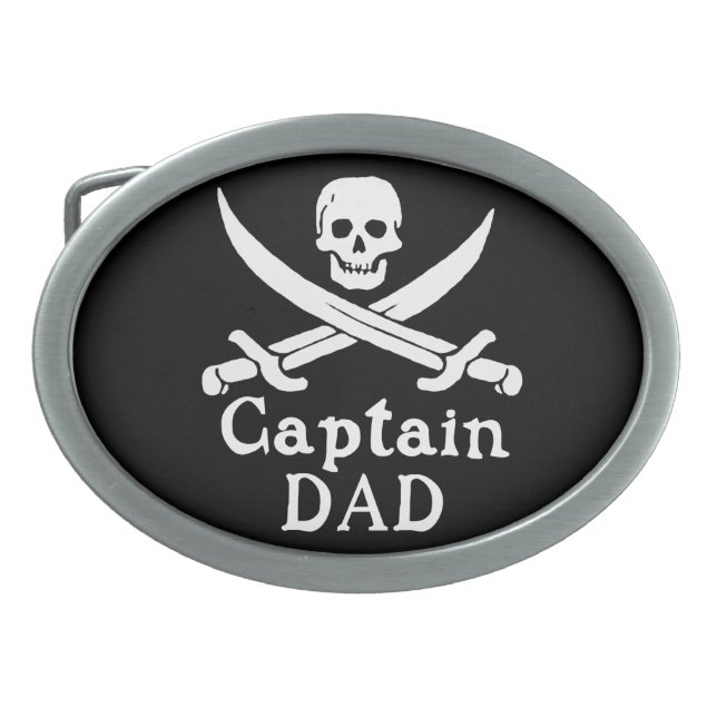 Captain Dad -  Classic Oval Belt Buckle (Front)