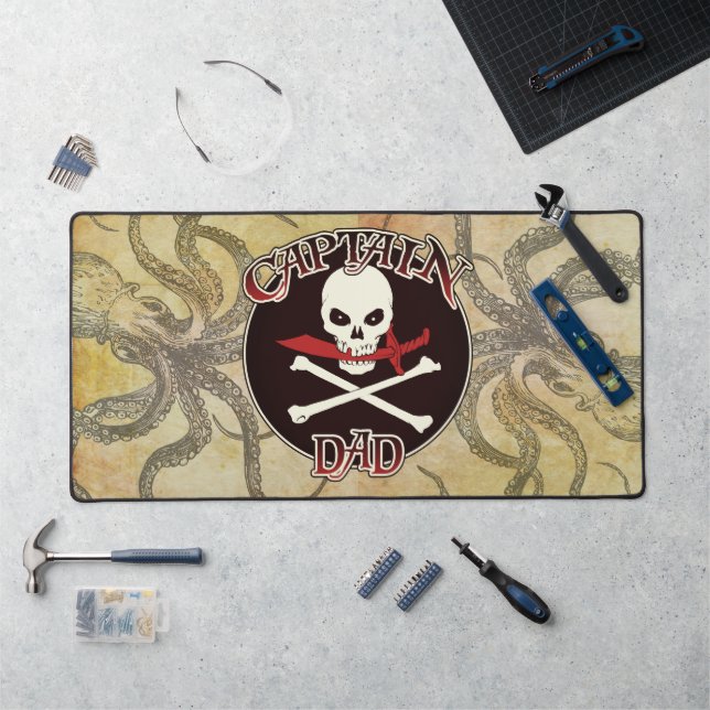 Captain Dad - Embraced by the Deep Desk Mat (Workstation)