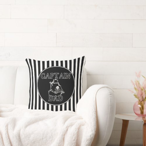 Captain Dad _ Ghostly Galleon Throw Pillow