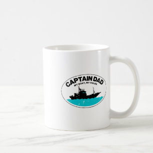 Captain Dad My Boat Rules Funny Owner Boater Papa Coffee Mug