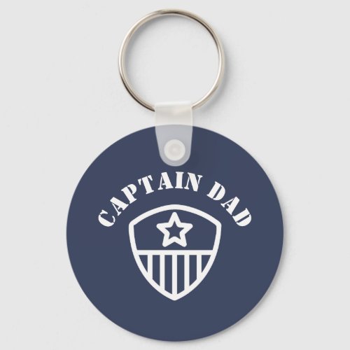 Captain Dad Shield _ Custom Photo Keychain