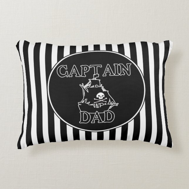 Captain Dad Throw Pillow (Front)