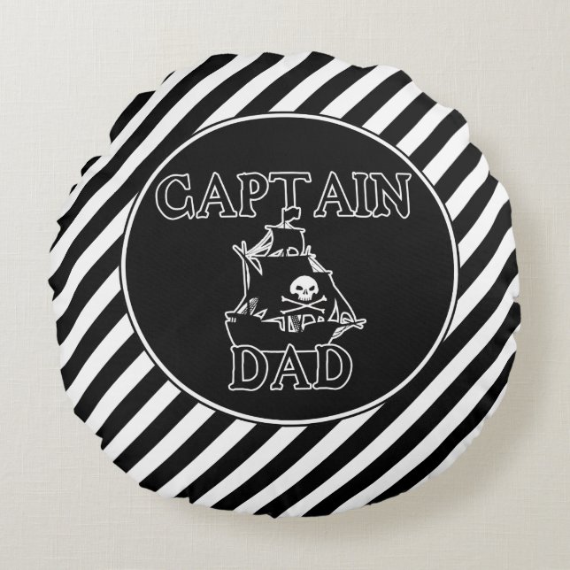 Captain Dad Throw Pillow (Front)