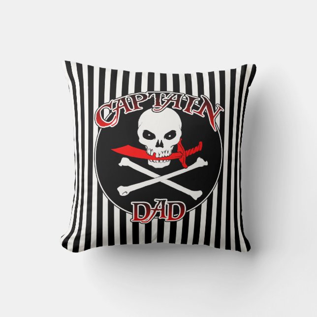 Captain Dad Throw Pillow (Front)