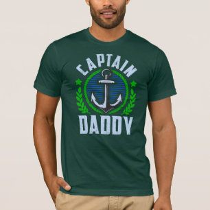 Captain Daddy Boat Dad with Anchor T-Shirt