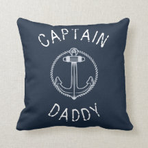 Captain Daddy Nautical Navy Blue Name