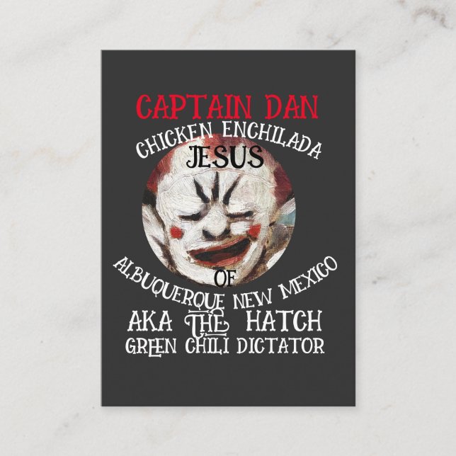 CAPTAIN DAN CHICKEN ENCHILADA JESUS ALBUQUERQUE NM ENCLOSURE CARD (Front)