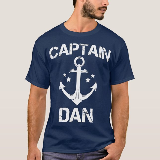 CAPTAIN DAN Funny Birthday Personalized Name T-Shirt (Front)