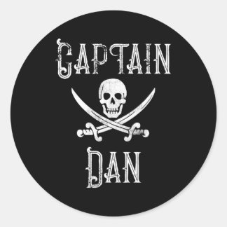 Captain Dan Personalized Pirate Py Classic Round Sticker