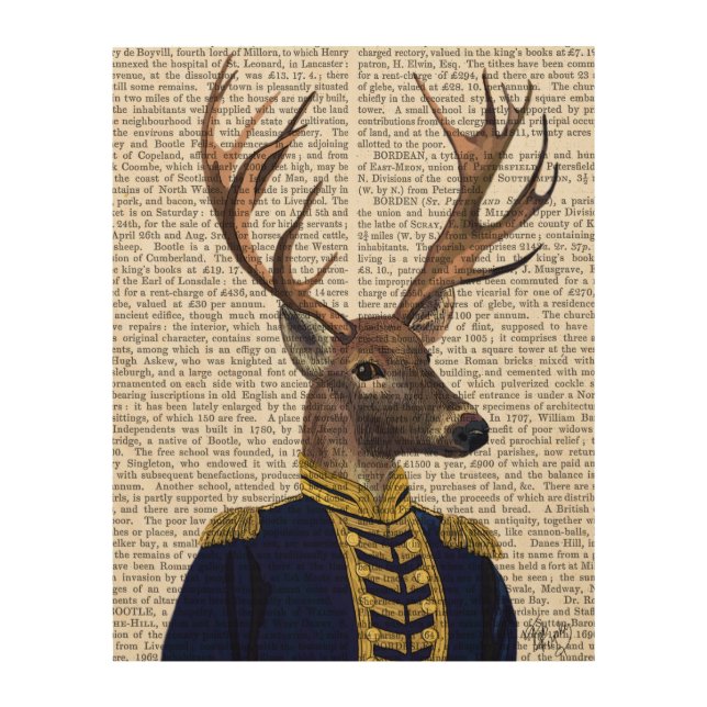 Captain Deer Wood Wall Art (Front)