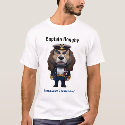 Captain Dogghy Bacon White Tee