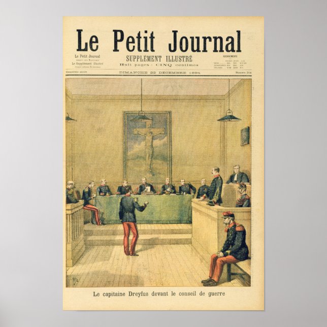 Captain Dreyfus  before the Court Martial Poster (Front)