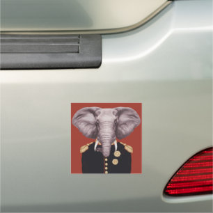 Captain Elephant Car Magnet