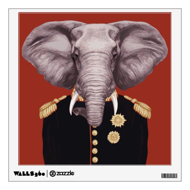 Captain Elephant Wall Decal (Front)