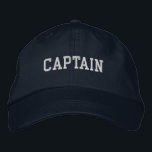 Captain Embroidered Baseball Hat / Cap - Navy<br><div class="desc">Captain Hat from Called :: Fully customizable unisex baseball hat / baseball cap embroidered with title Captain.  Shown is white embroidery on navy blue hat.</div>