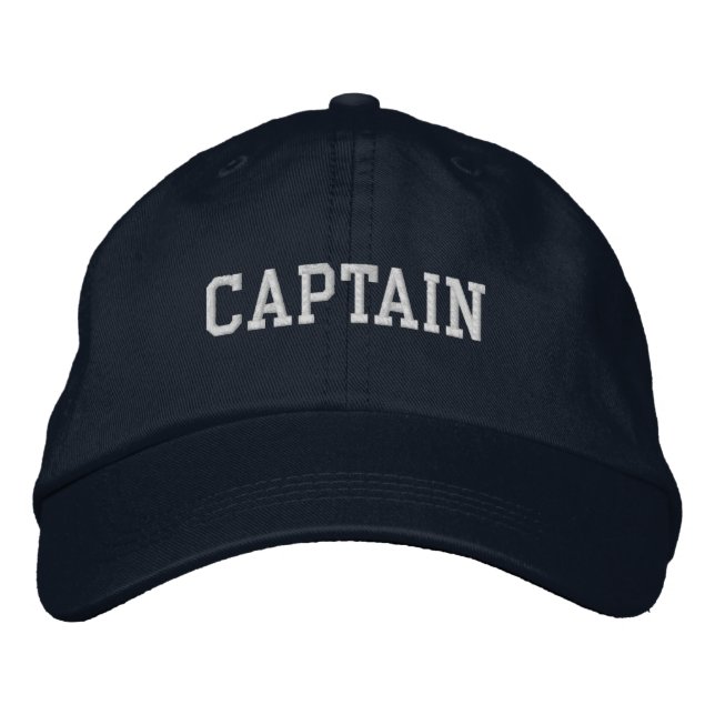 Captain Embroidered Baseball Hat / Cap - Navy (Front)