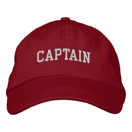Captain Embroidered Hat  Baseball Cap _ Red