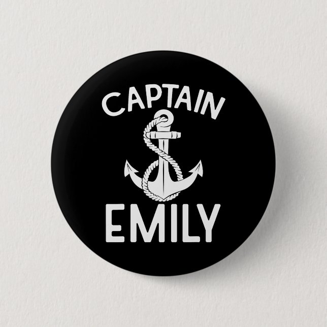 Captain Emily Sailing Boating Boat Ship Yacht  Button (Front)