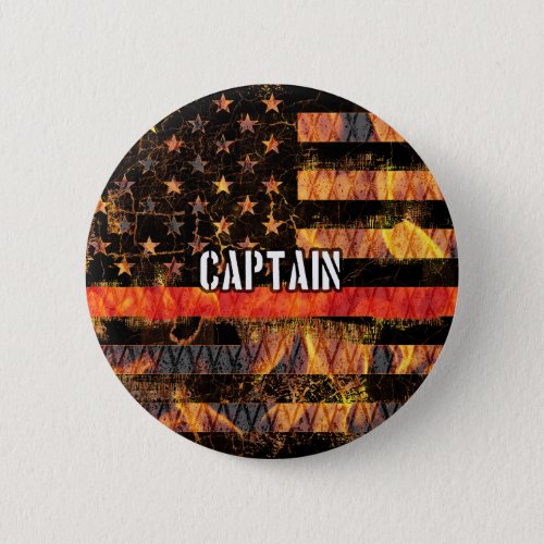 Captain Firefighter Flag Button